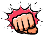 Fist,Punching,In,Pop art,Style.,Vector,Illustration